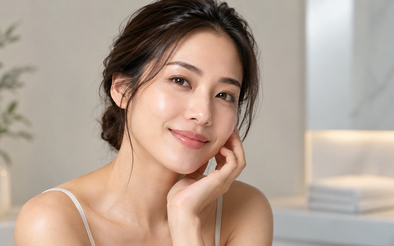 Woman with smooth youthful skin